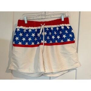 Chubbies Mens Swim Trunks Large American Flag Stars Stripes Red White Blue